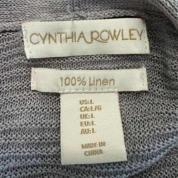 Cynthia Rowley Linen knitted Cardigan Grey - Picture 4 of 4